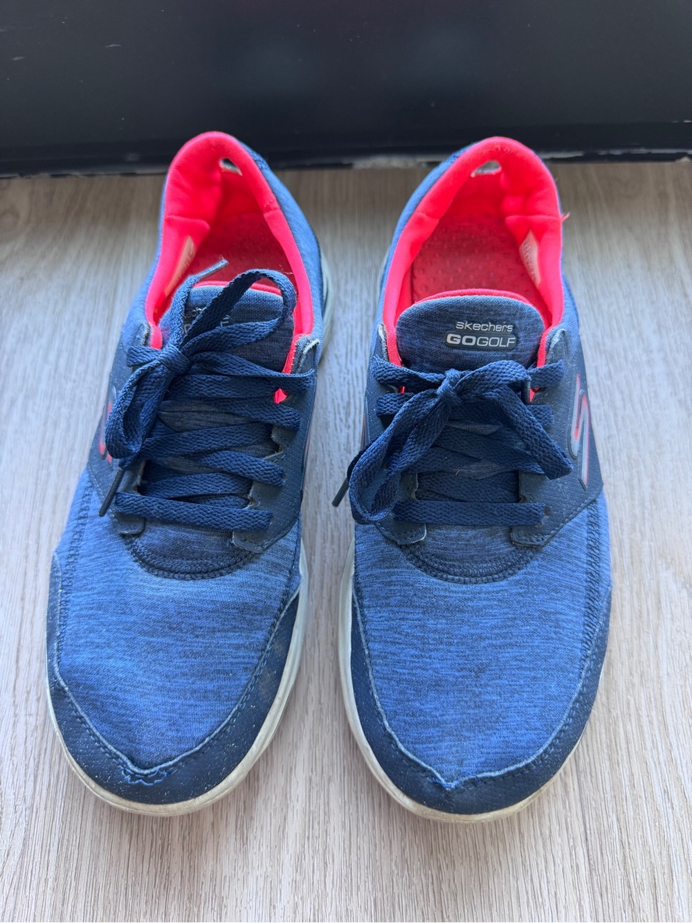 Skechers Women's Blue Sneakers with Bright Pink Lining